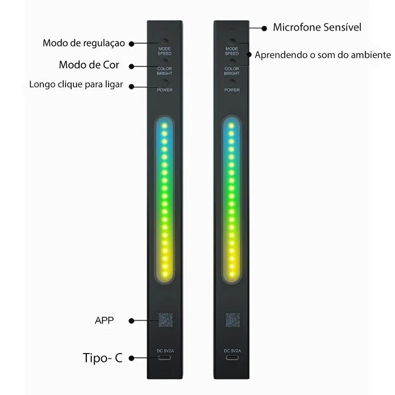 Strip Light LED Com Captação de Som- Dominati™